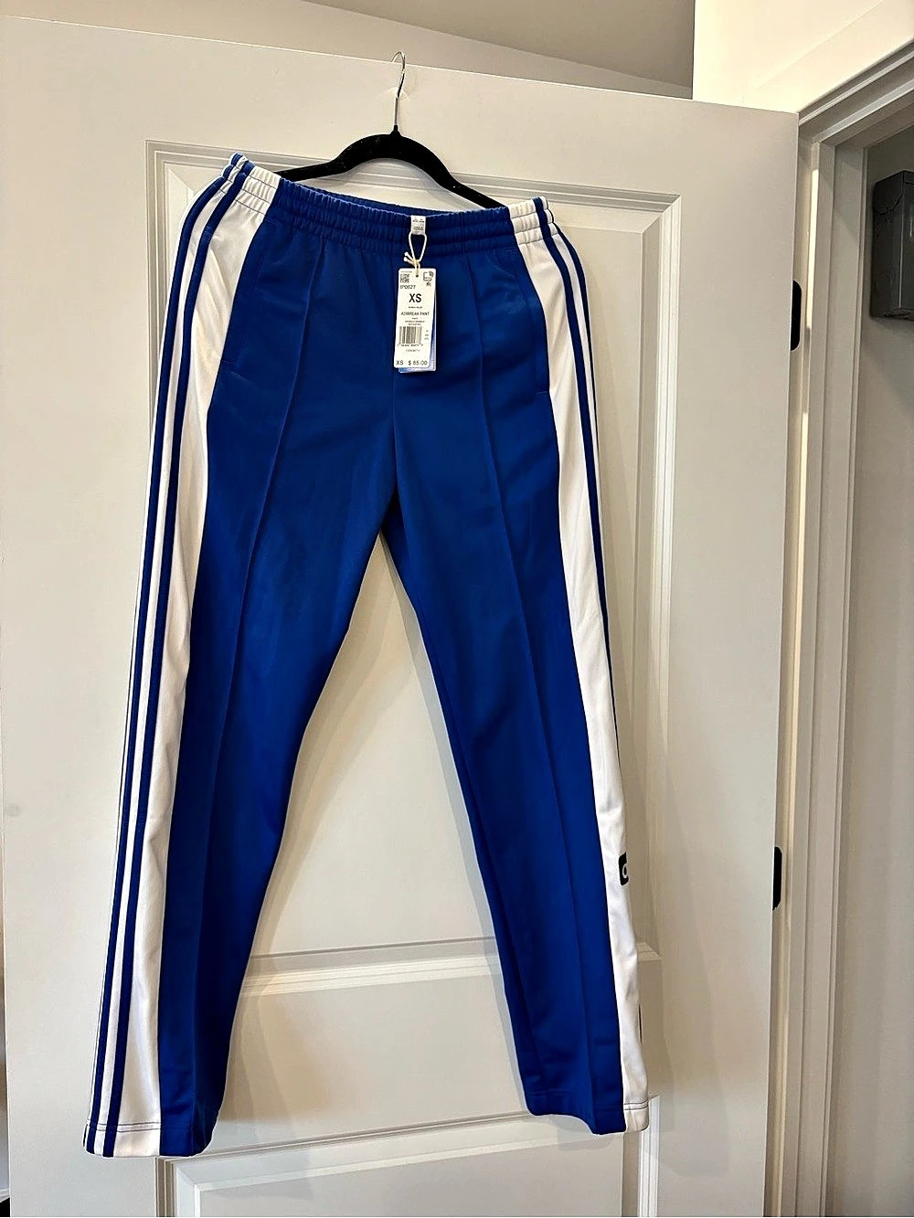 adidas Adibreak Pant Striped Track Pants Blue & White XS